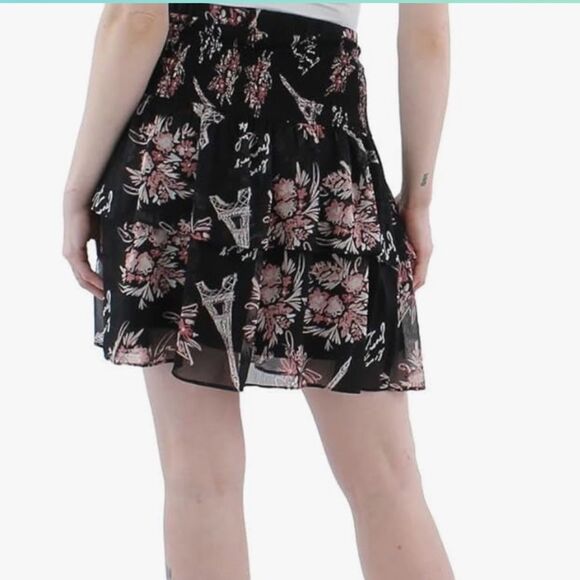 KARL LAGERFELD WOMEN’S SKIRT FLORAL LINED INSIDE ROUCHED AROUND WAIST SIZE SMALL - Picture 4 of 7